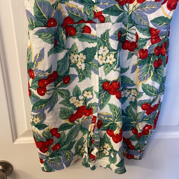 Vintage Cherry Romper Girls Size 10 Coverall Short Retro Fruit Summer Spring - Picture 13 of 14